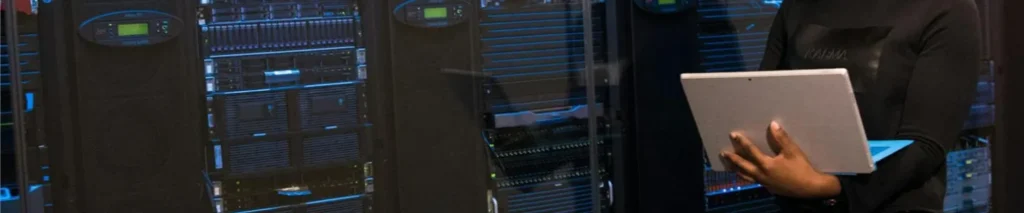 IT technician providing on-site maintenance and support for business systems